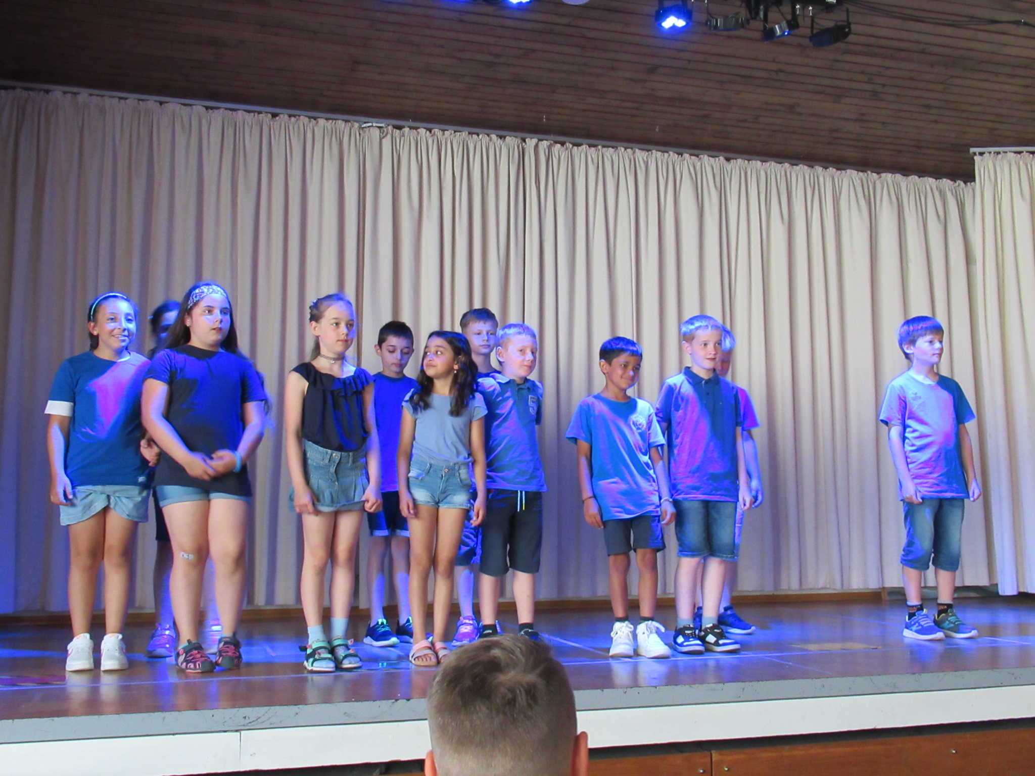 Das Wappen der Stadt Möhringen bei Tuttlingen mit der Mohrfrau auf blauem Hintergrund.